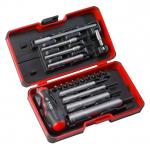 M-tec nutdriver set in a Felo StrongBox with smart handle, nut driver blades, bit holders and bits